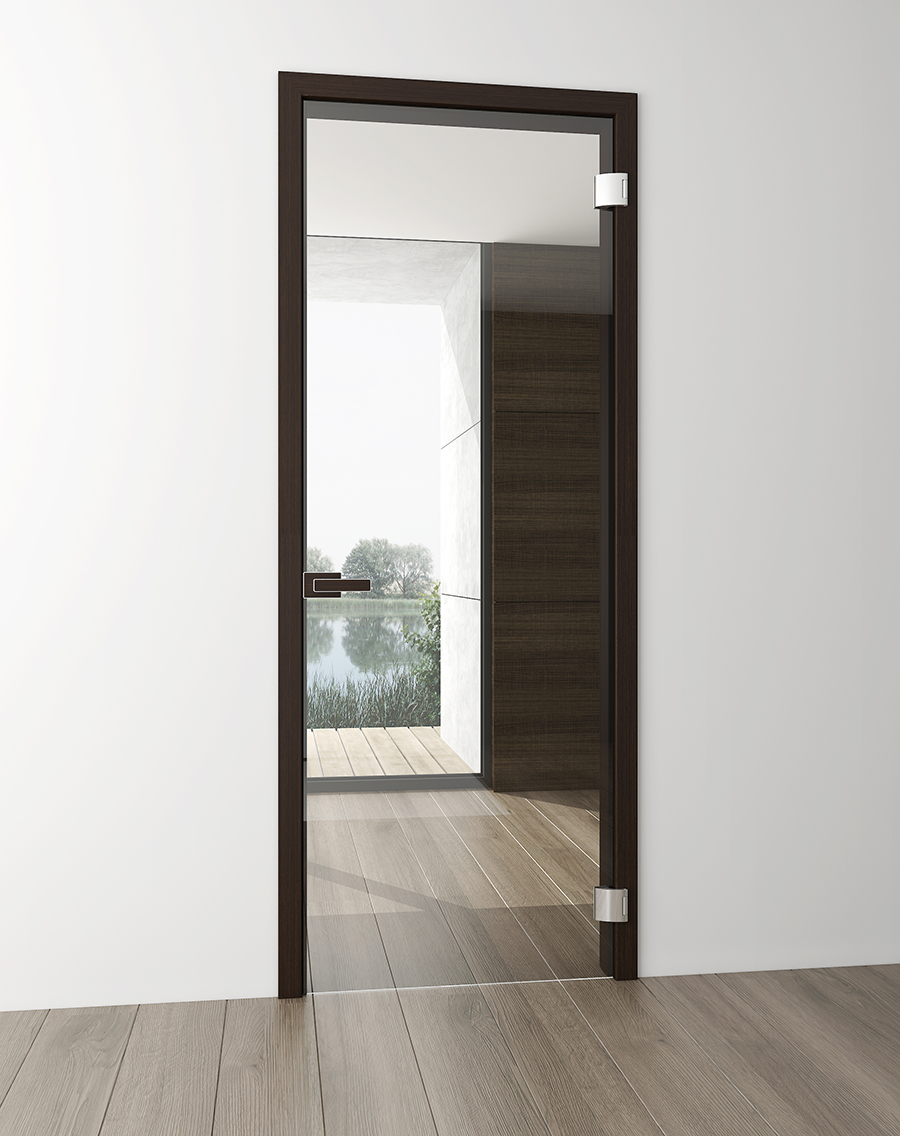 Interiérové dvere FLY - presklenné dvere s hnedou zárubňov