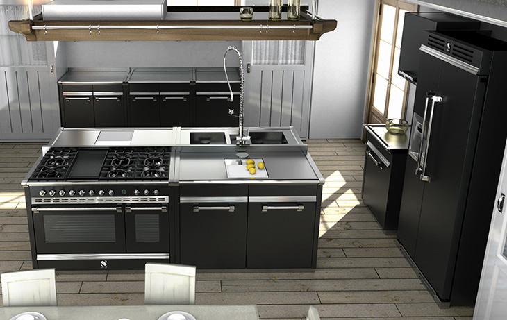 čierna nerezová kuchyňa na mieru model ASCOT