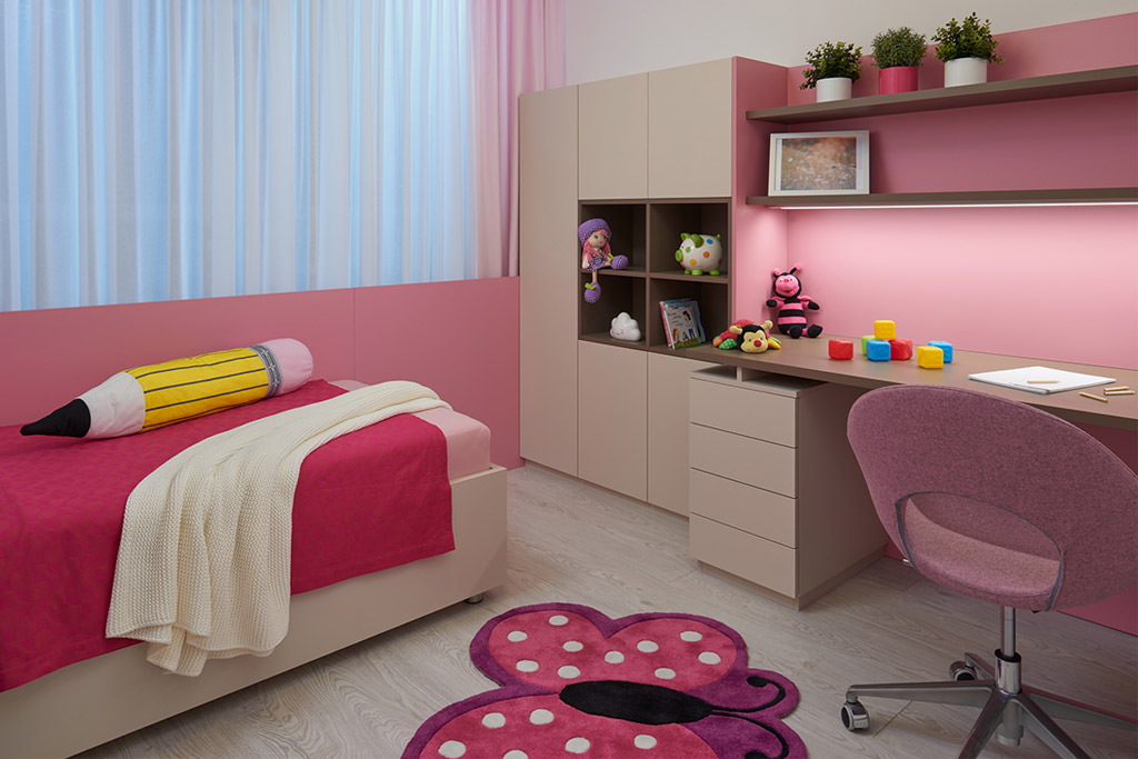 ružová farba v detskej izbe