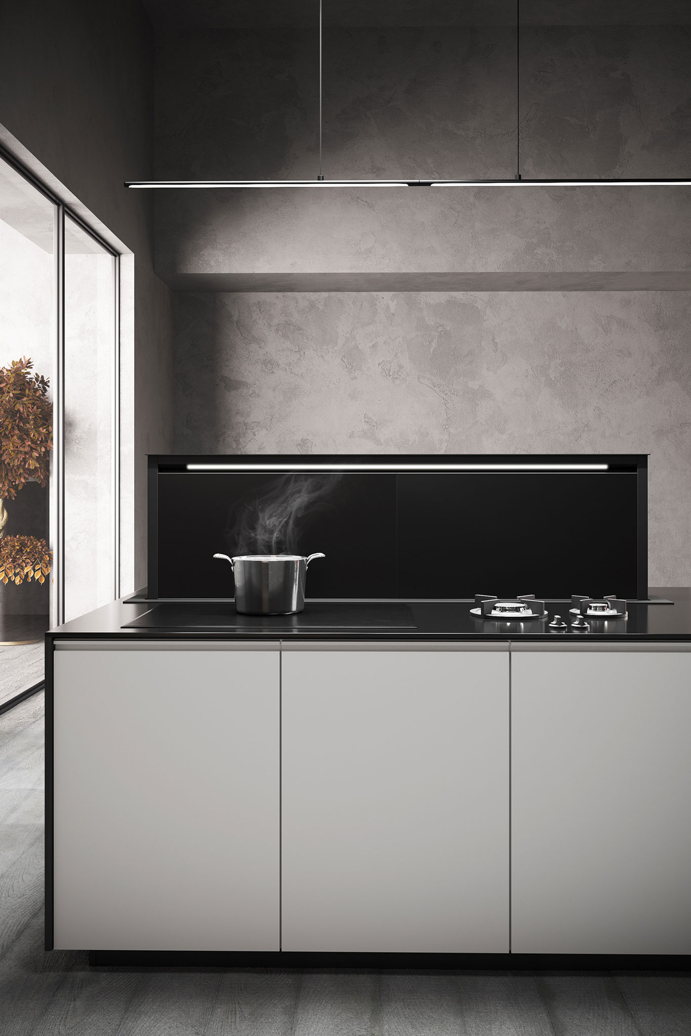 cierny vysuvny digestor