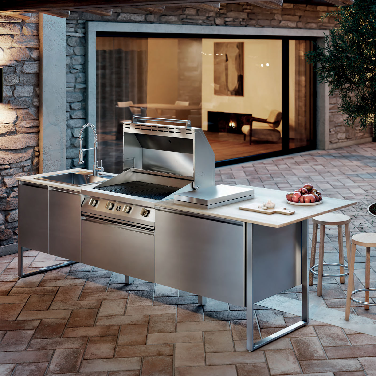 nerezove zahradne kuchyne znacky steel