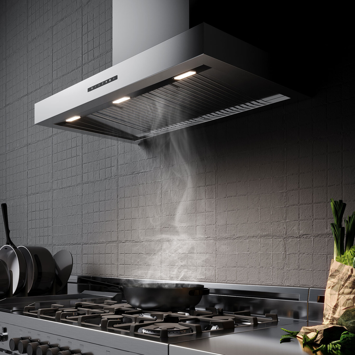 minimalistický digestor na stenu model mensa