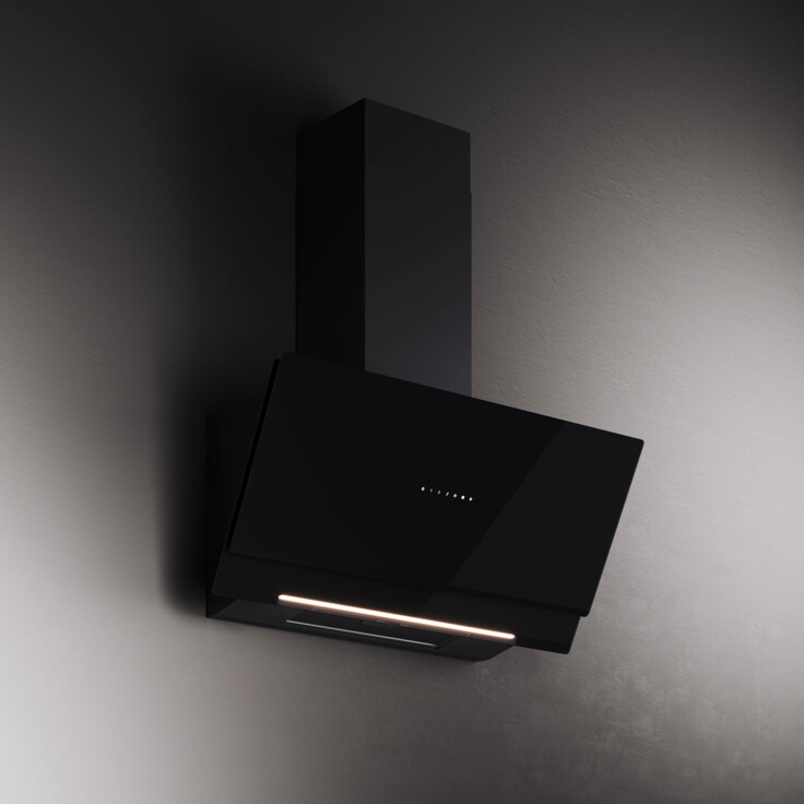 čierny nastenny digestor_model pictor