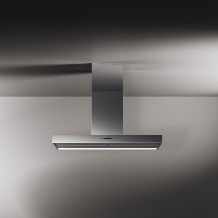 nerezový moderný ostrovný digestor aquila island