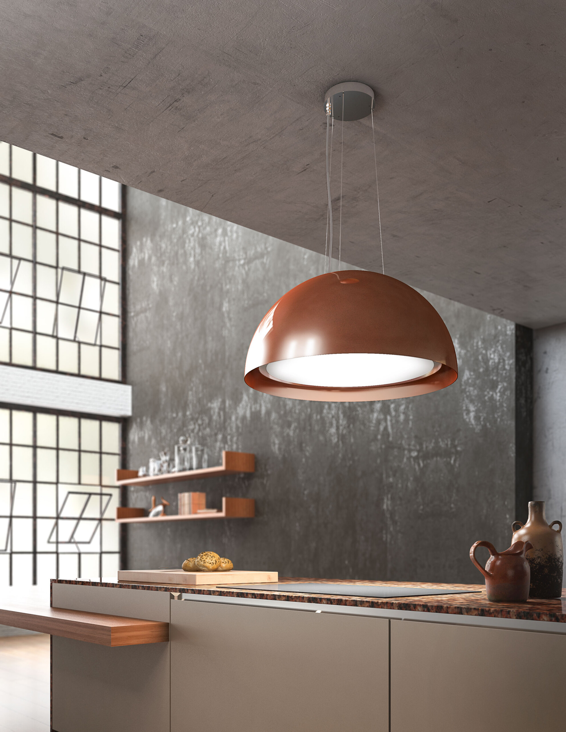 bronzový odsávač pár nad ostrov_model circinus