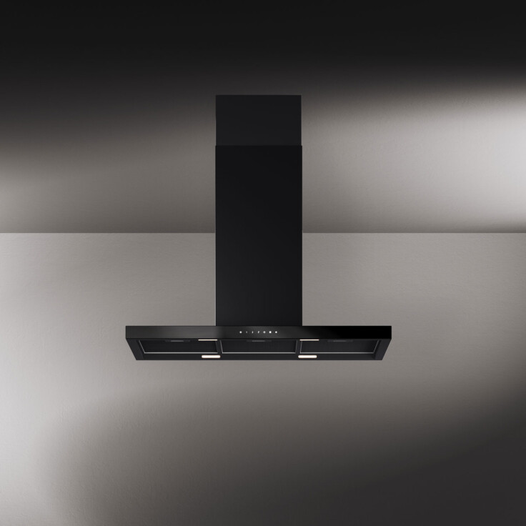 moderný čierny digestor do priestoru_model norma