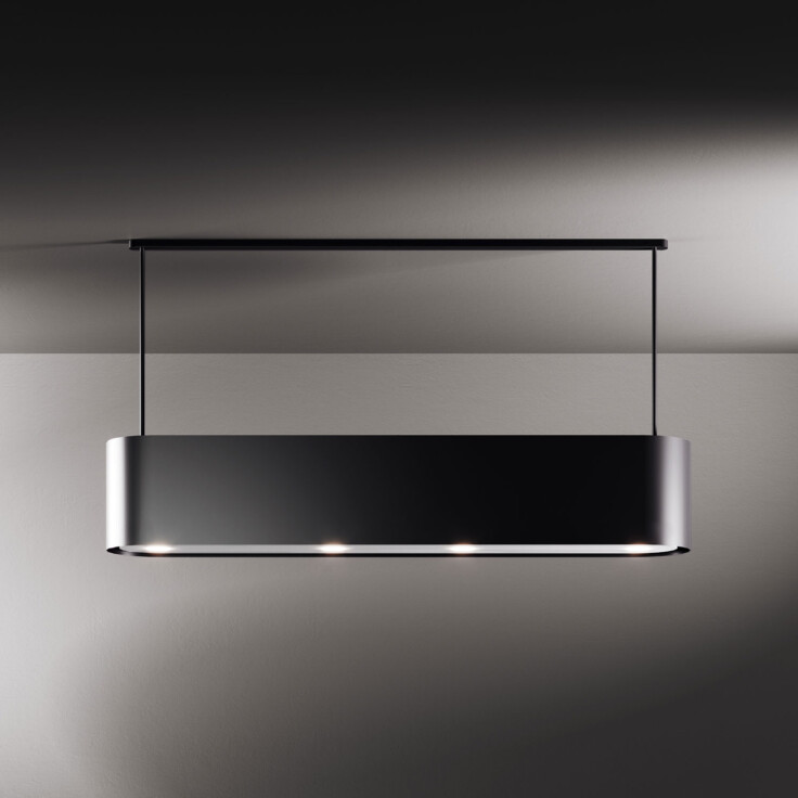 ostrovný odsávač pár _čierny_model sagitta