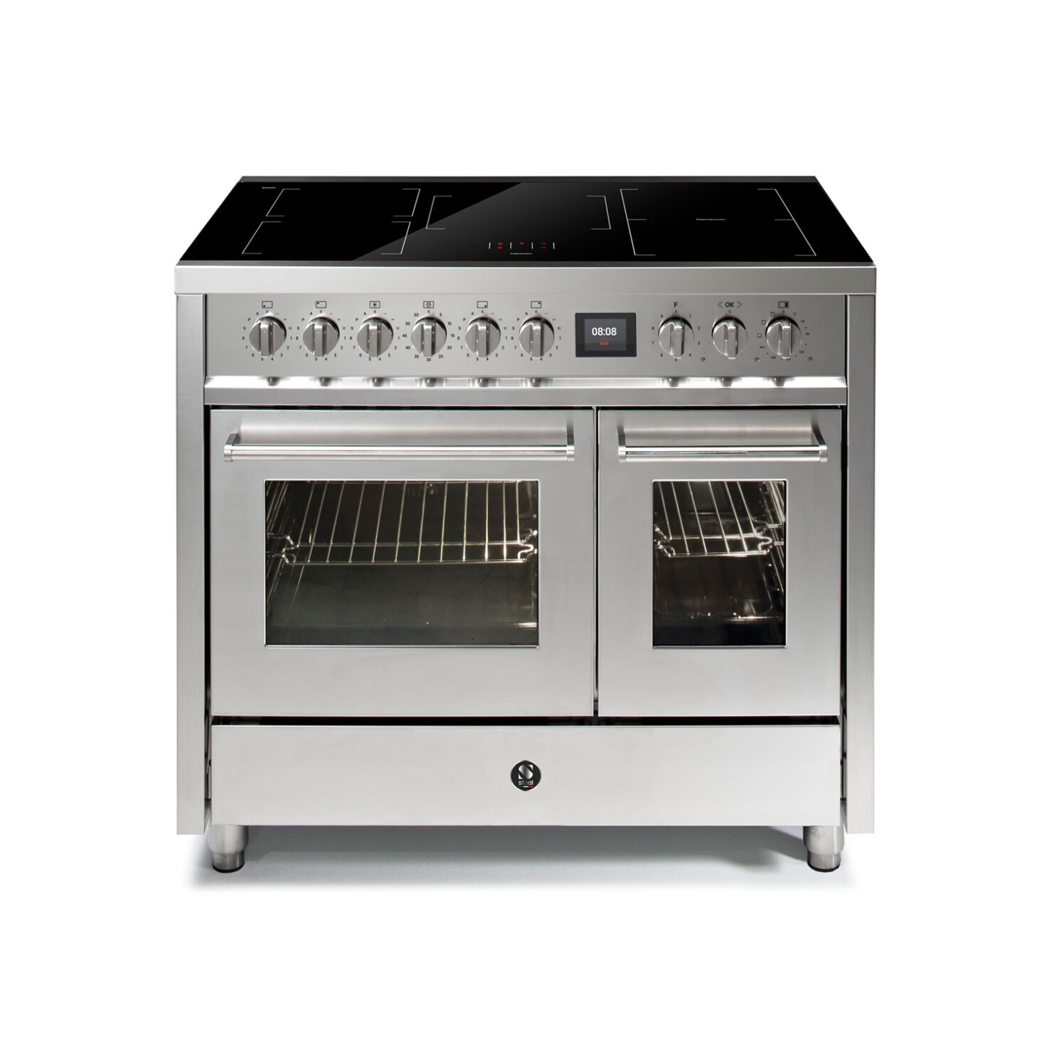 nerezový sporák s indukčnou varnou plochou v šírke 100 cm