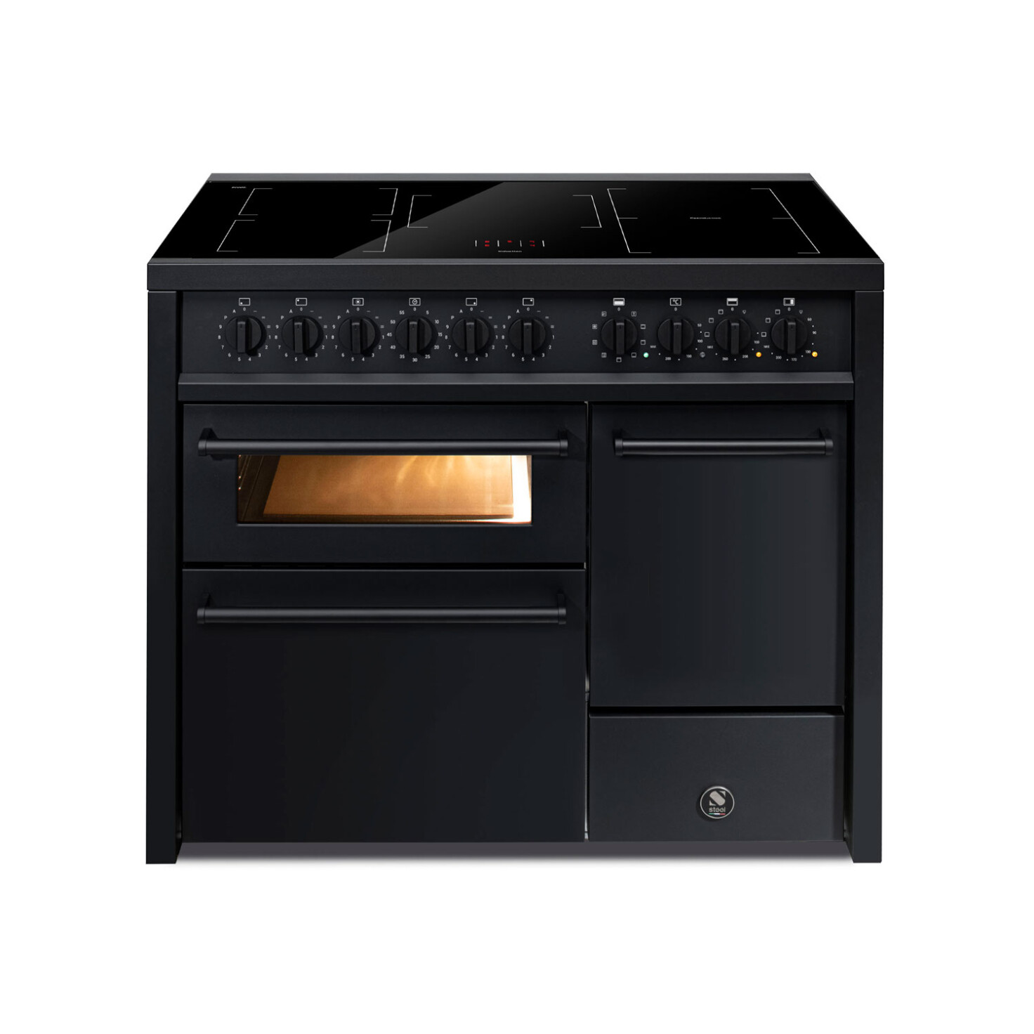 čierny sporák sporák s indukčnou varnou plochou v šírke 100 cm