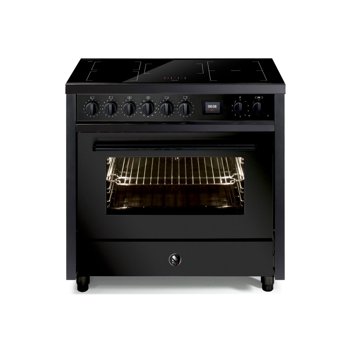 čierny sporák enfasi all black šírka 90 cm