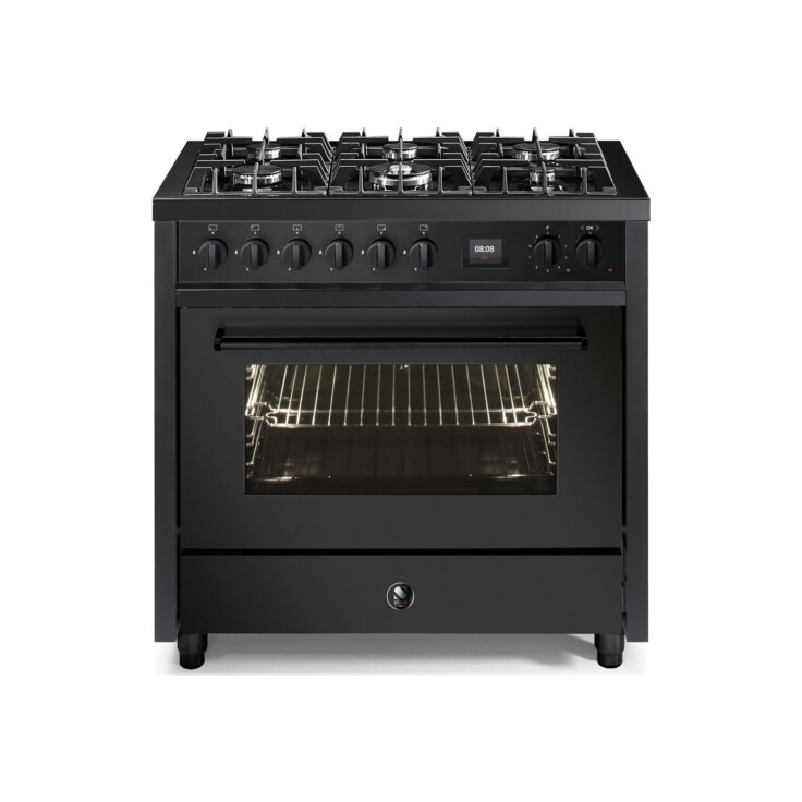 čierny sporák enfasi all black šírka 90 cm