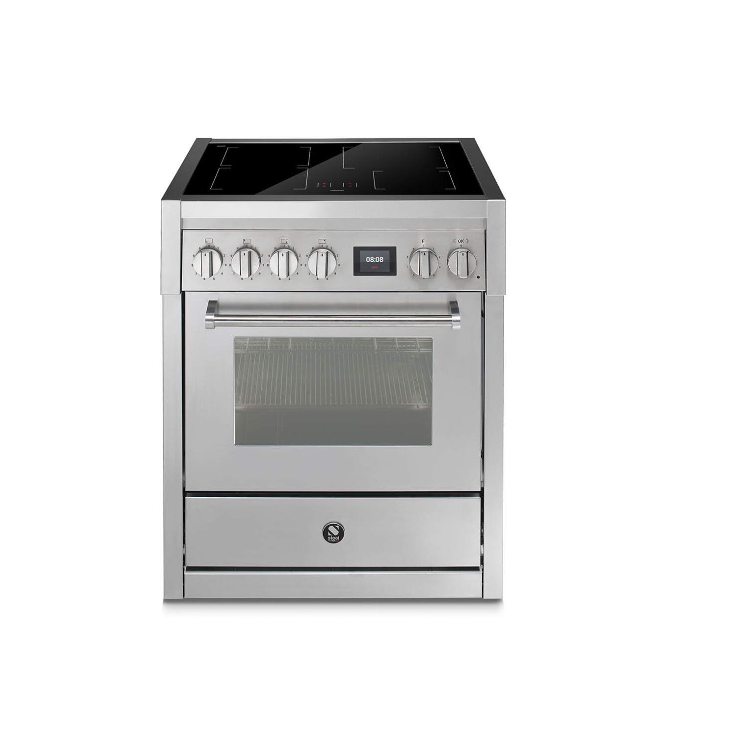 nerezový sporák v šírke 70 cm indukčná varná plocha