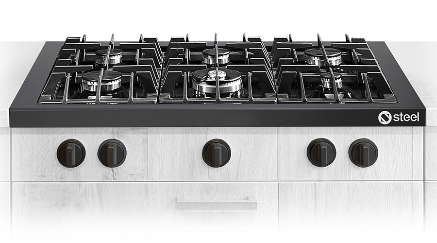 čierna plynová varná plocha na sporáky ENFASI