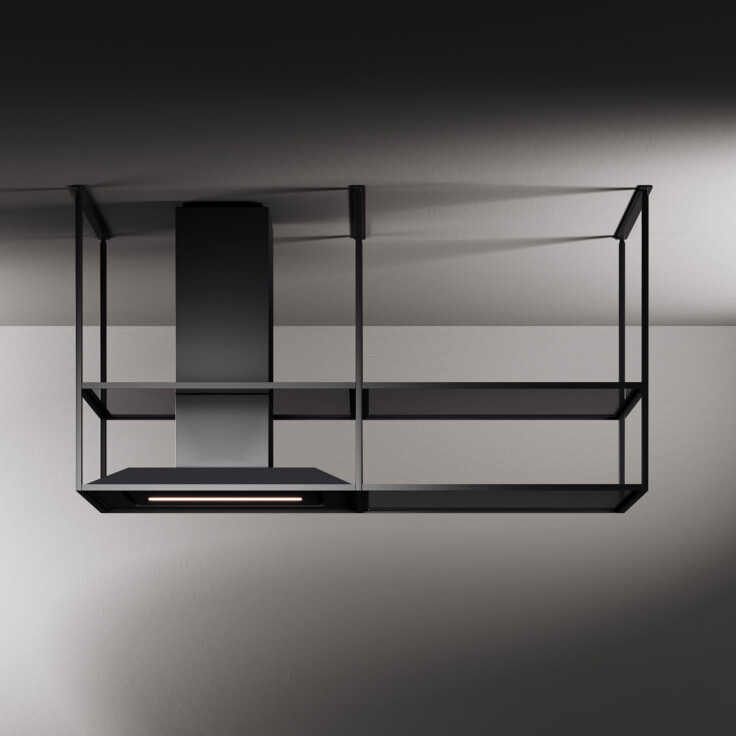 čierny priestorový digestor model Perseus