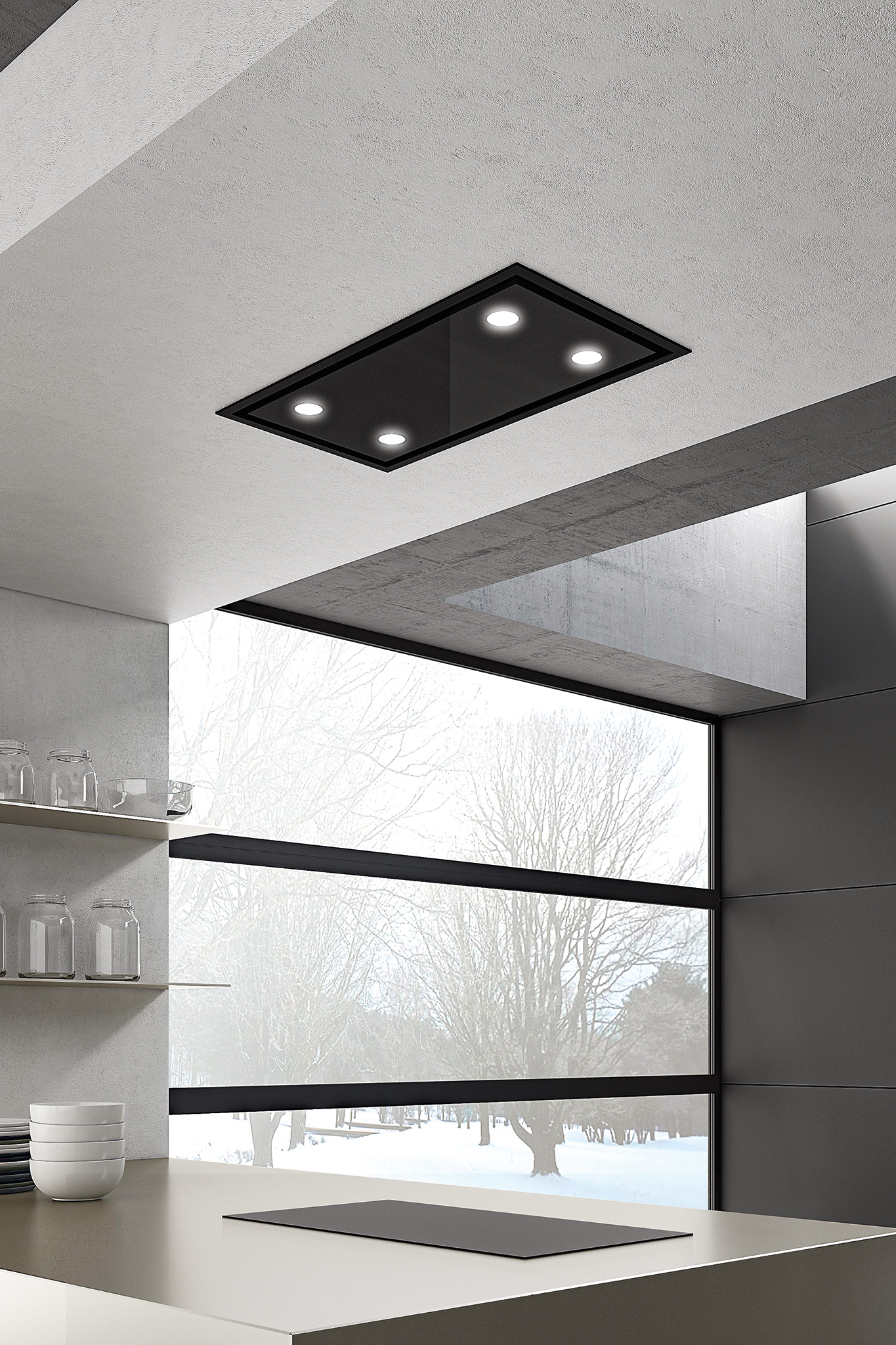 čierny digestor scutum