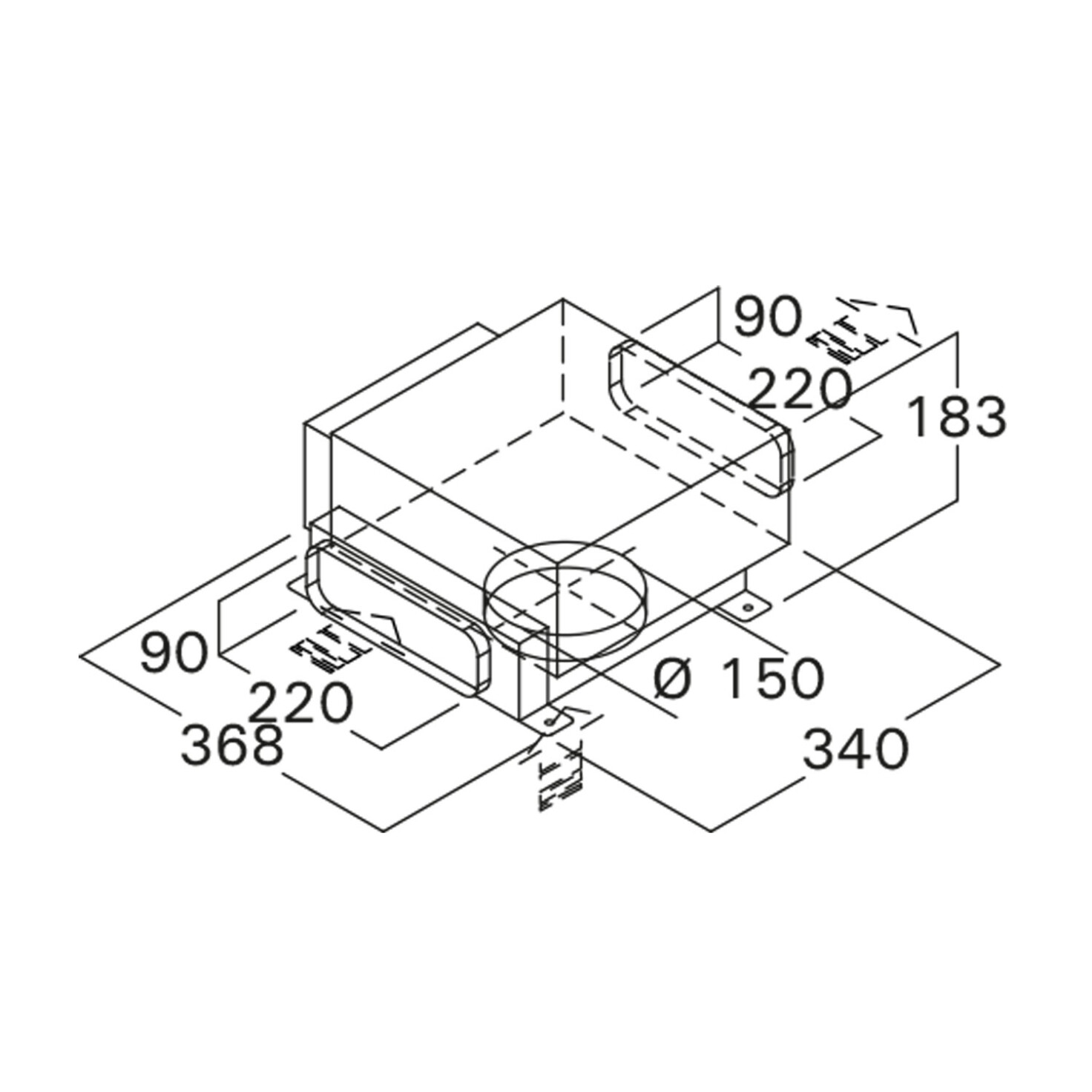 externy motor k digestoru s umiesnením na trase potrubia model motora 694