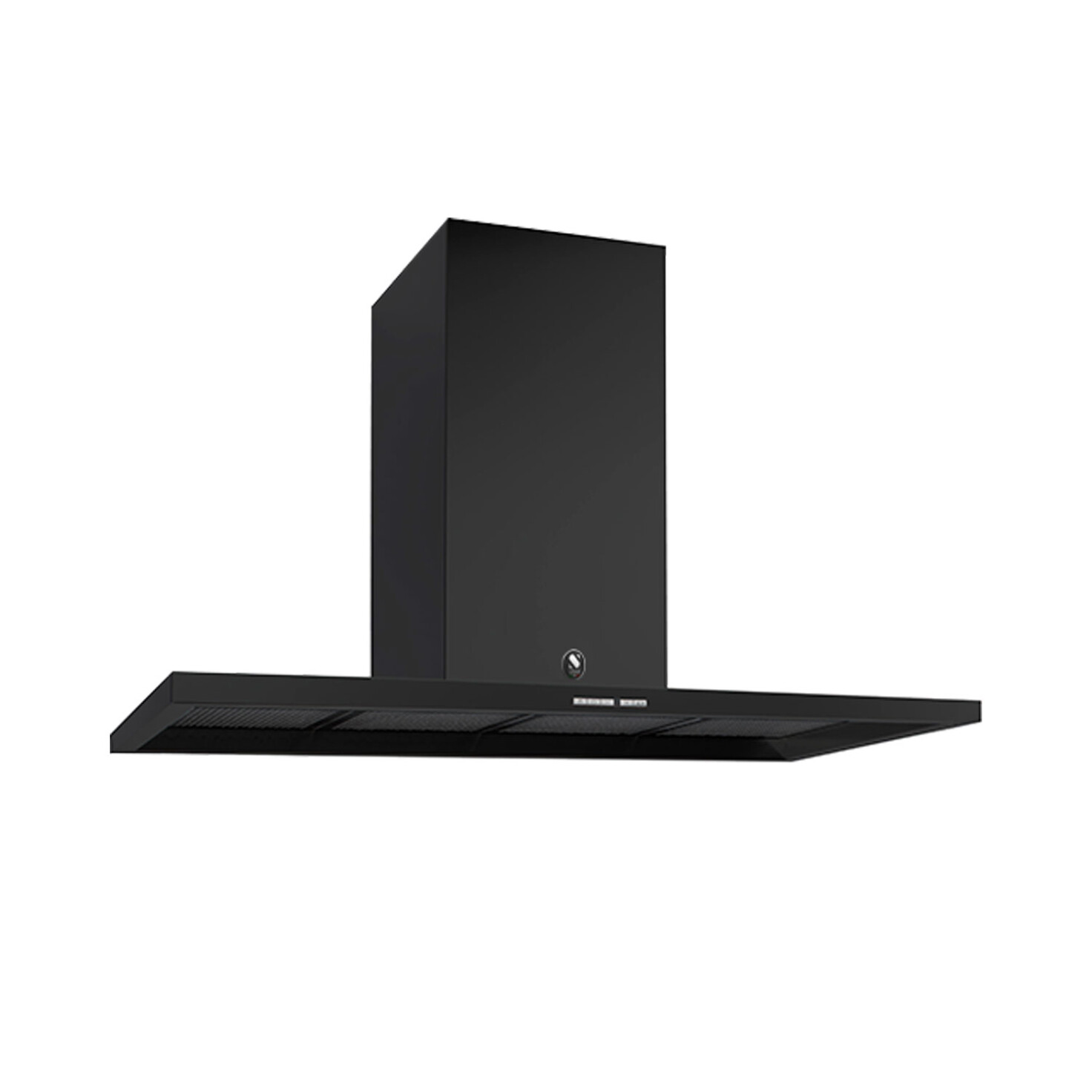 čierny minimalisticky digestor v šírke 90 cm značka steel