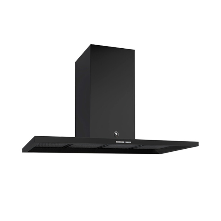 čierny minimalisticky digestor v šírke 90 cm značka steel