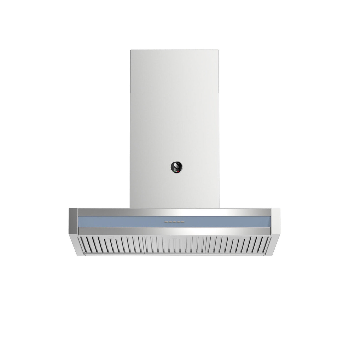 nadčasovy odsavac par na stenu nerez s modrou v šírke 90 cm